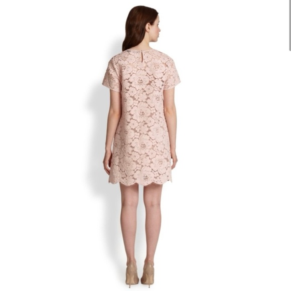 BCBGMaxAzria Diane Lace Mini Dress Pastel Pink Oversized With Slip Size Medium - Picture 2 of 16